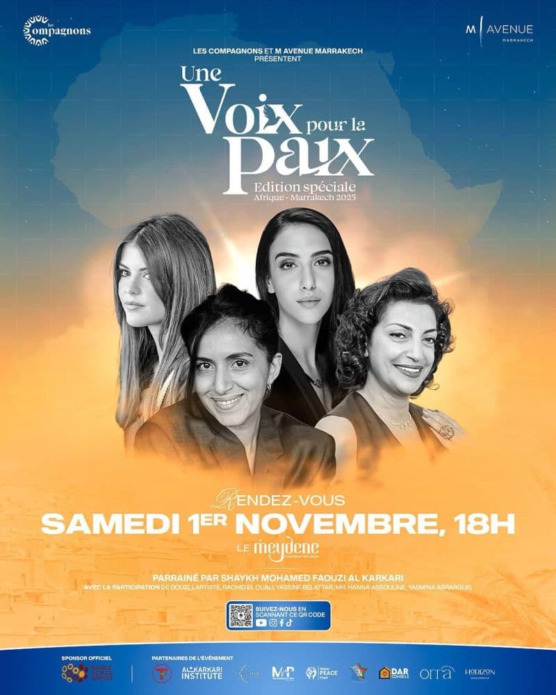 Visuel annonçant les femmes ambassadrices de la paix à Marrakech